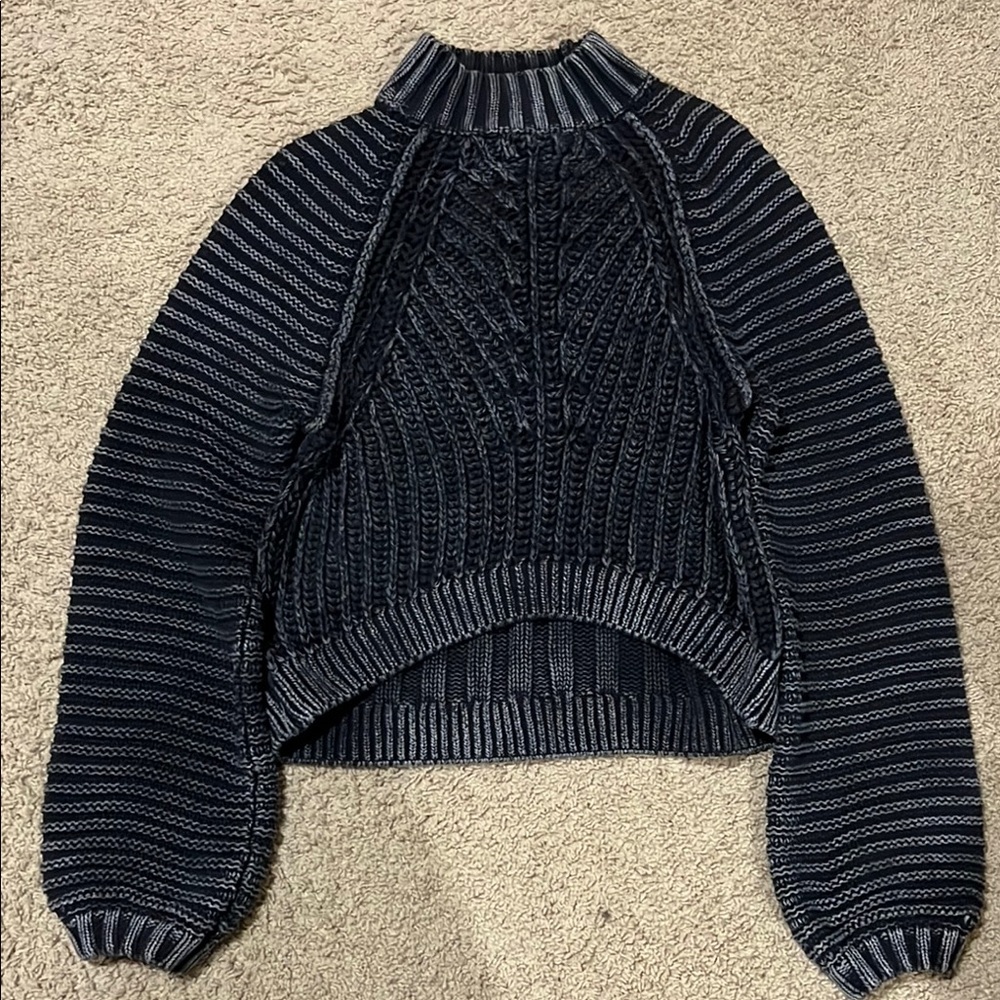 Chic Black and Gray Knit Sweater